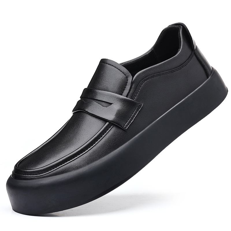 Loafers Miesten Syksyn Uudet Slip-on Ajonahka Pehmeäpohjaiset Himmeät Juhlakengät Mustat Business Doudou Kengät