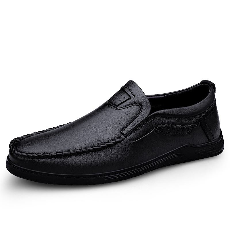 Loafers Muodolliset Kengät Miesten Retro Syksytyyli Aitoa Nahkaa Pehmeä Nahkapohja Tuuletin Business Casual Käsintehdyt