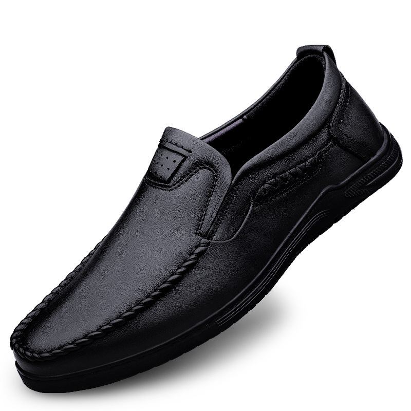 Loafers Muodolliset Kengät Miesten Retro Syksytyyli Aitoa Nahkaa Pehmeä Nahkapohja Tuuletin Business Casual Käsintehdyt