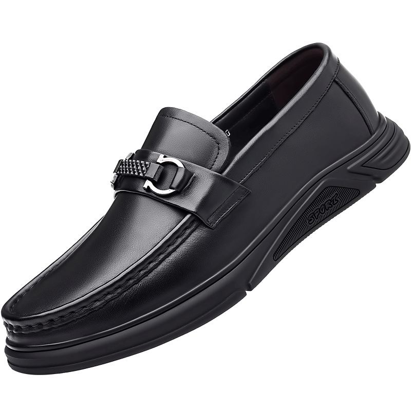 Muodolliset Kengät Aitoa Nahkaa Miesten 2023 Kevät Uudet Business Casual Doudou Isokokoinen Pehmeä Pohjallinen Slip-on