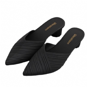 Heli Shark Kevään Ja Kesän Muoti Baotou Tossut Naisten Uudet Paksukorkoiset Sandaalit Tohvelit Teräväkärkiset Vapaa-ajan Tasaiset Kengät