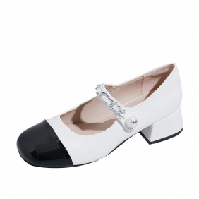 Uuden Tyylin Baotou Sandaalit Paksu Kantapää Neliönvarvas Solki Naisten Litteät Kengät
