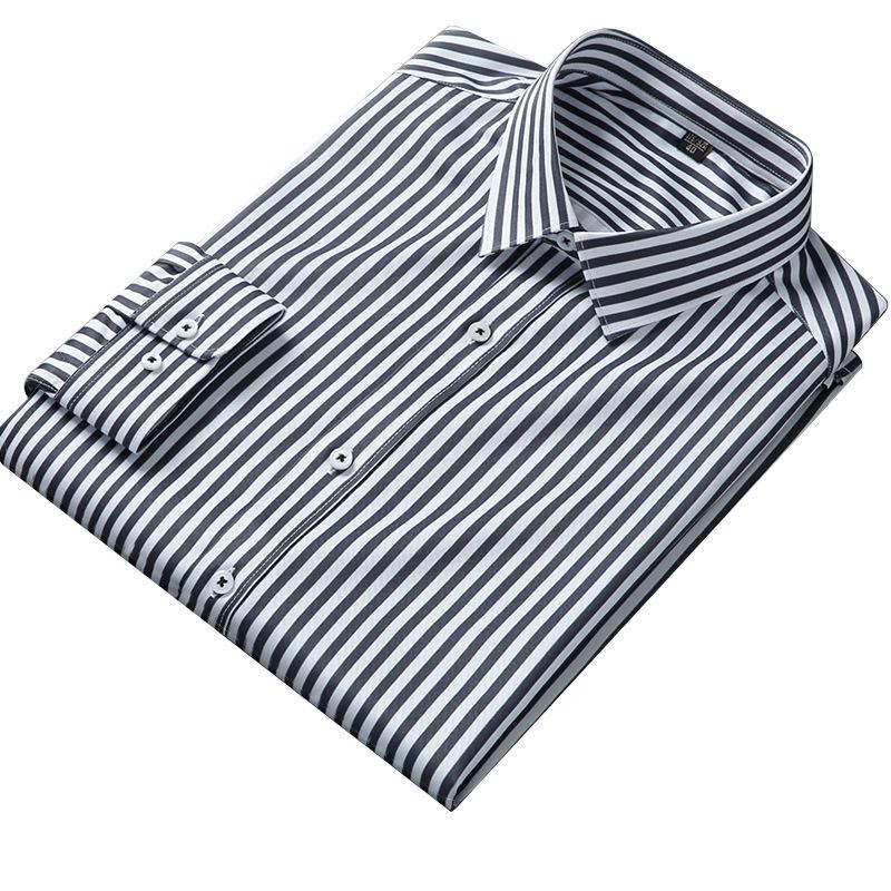 Miesten Paidat Kevät Pitkät Hihat Stretch Stripes Trendikäs Slim Fit