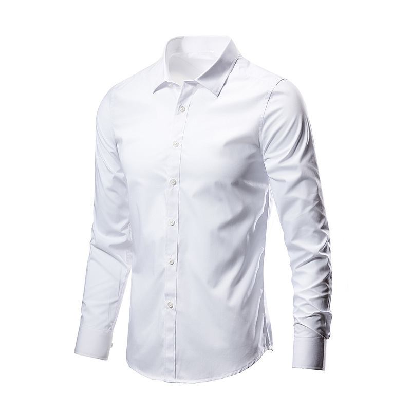 Valkoinen Paita Miesten Pitkähihainen Business Formal Slim White Casual