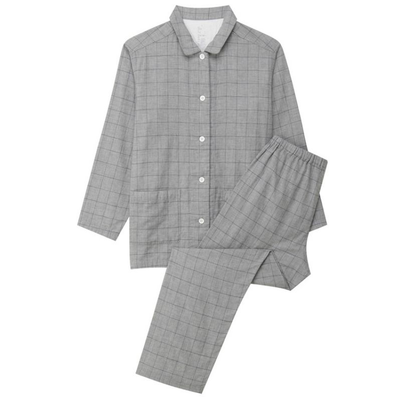 Miesten Kotivaatteet Double Lanka Kotiasut Pyjama Puuvilla Plaid