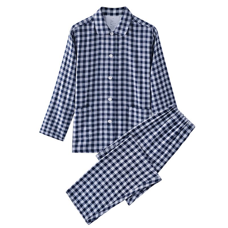 Miesten Kotivaatteet Double Lanka Kotiasut Pyjama Puuvilla Plaid