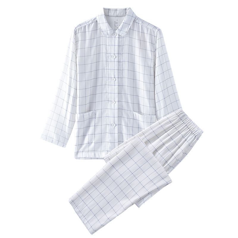 Miesten Kotivaatteet Double Lanka Kotiasut Pyjama Puuvilla Plaid