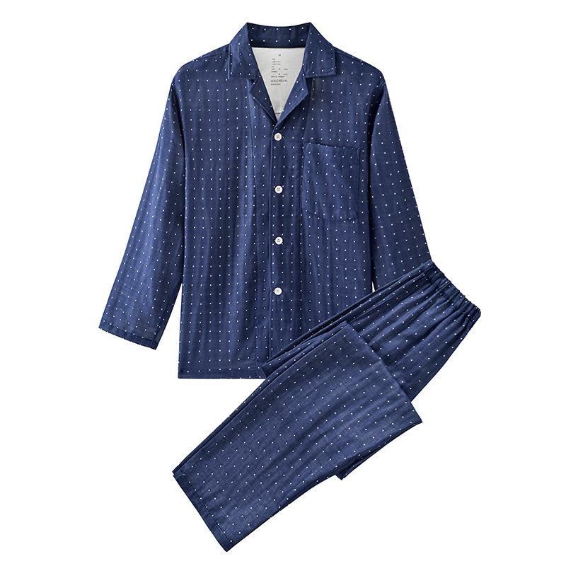 Miesten Kotivaatteet Double Lanka Kotiasut Pyjama Puuvilla Plaid