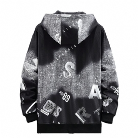 Miesten Takki Print Letter Trend Loose Hoodie Sports