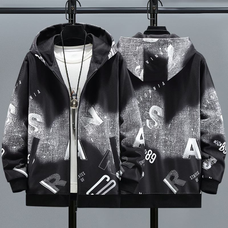 Miesten Takki Print Letter Trend Loose Hoodie Sports