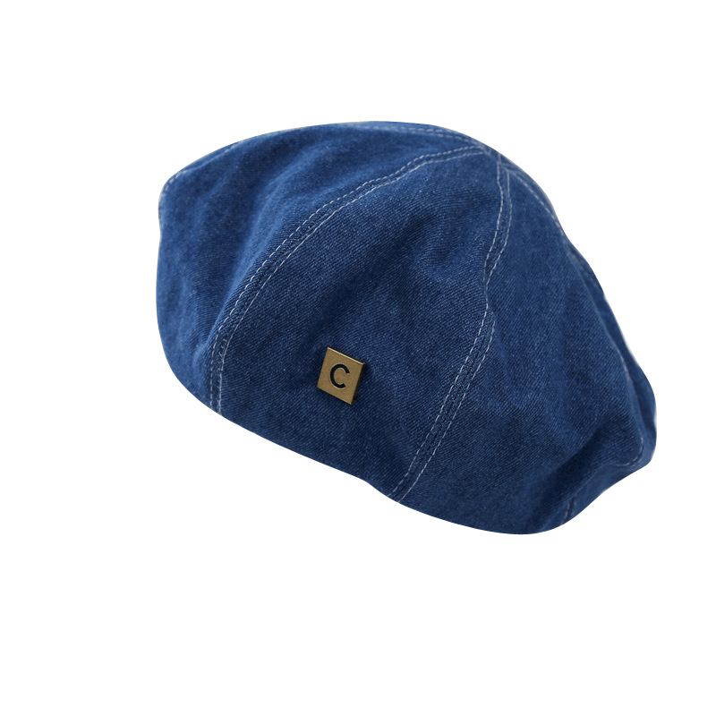 Muoti Little Belle Hat Tyyli Maalari Hattu Retro Denim Baretti Tytöt