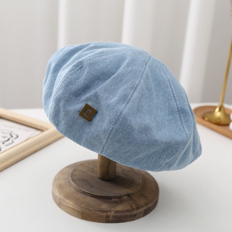 Muoti Little Belle Hat Tyyli Maalari Hattu Retro Denim Baretti Tytöt