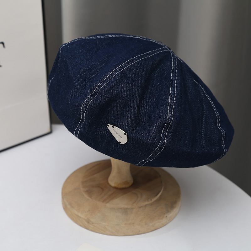 Muoti Little Belle Hat Tyyli Maalari Hattu Retro Denim Baretti Tytöt