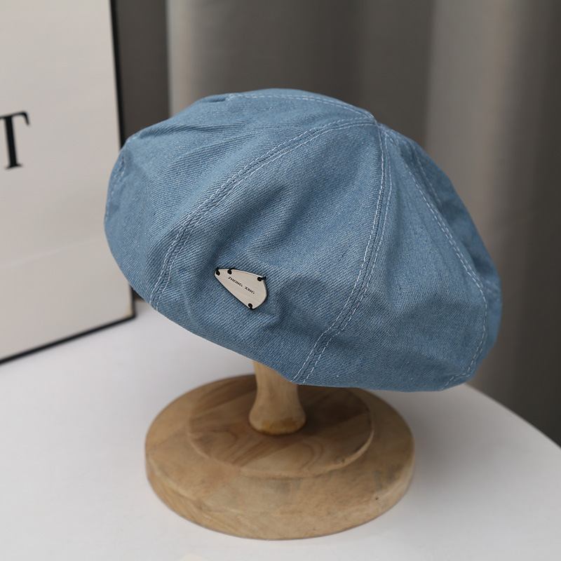 Muoti Little Belle Hat Tyyli Maalari Hattu Retro Denim Baretti Tytöt