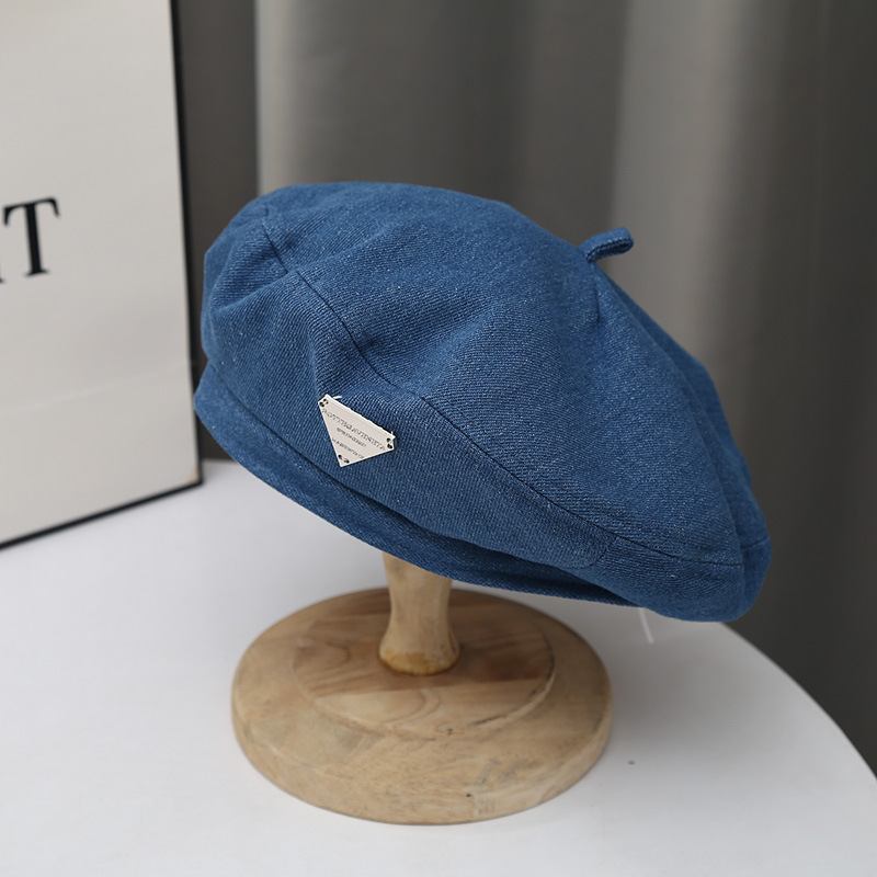 Muoti Little Belle Hat Tyyli Maalari Hattu Retro Denim Baretti Tytöt