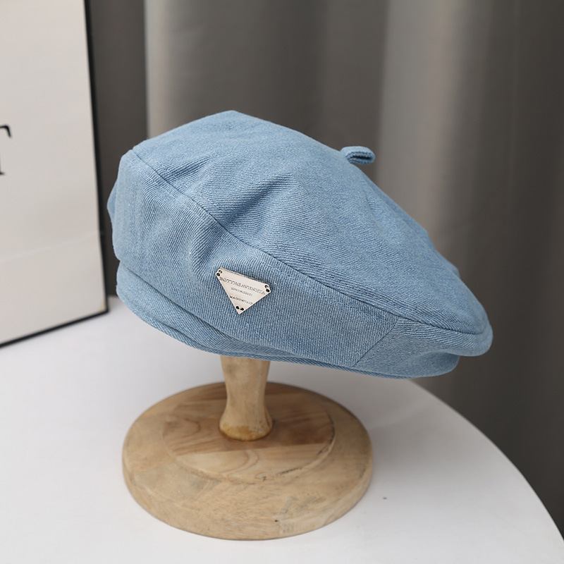 Muoti Little Belle Hat Tyyli Maalari Hattu Retro Denim Baretti Tytöt