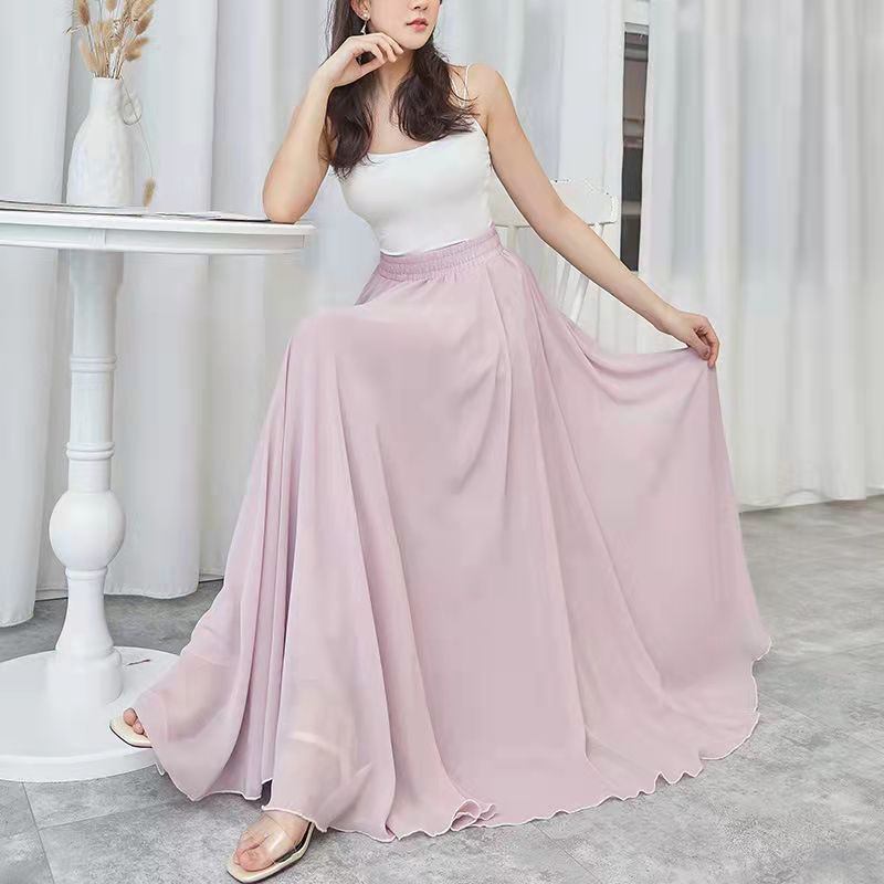 2023 Chiffon Double Layer -hame Swing-hame Rento Beach Long