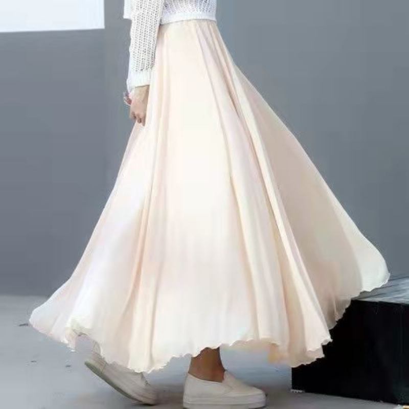 2023 Chiffon Double Layer -hame Swing-hame Rento Beach Long